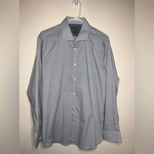 Calvin Klein X Slim Fit Dress Shirt 16 1/2 32/33 Gray Check Button Up Mens